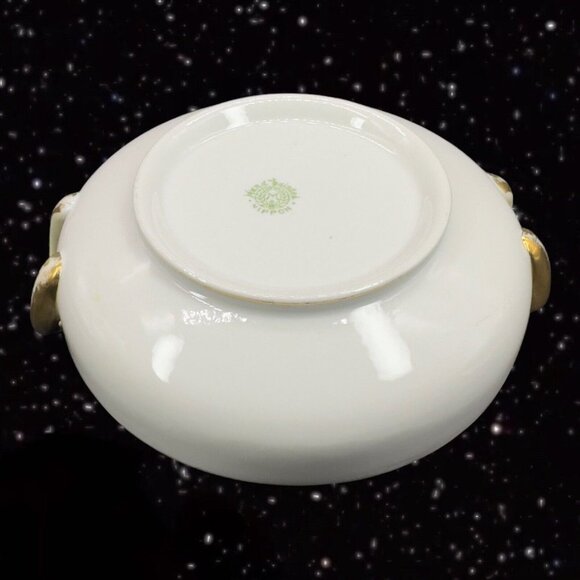 Hand Painted Nippon Fine Porcelain Dish Bowl Flower Bird Two Handled Vintage - Picture 5 of 14